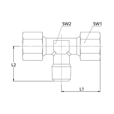 Riegler T-Einschraubverschraubung, R 1/4 a., Rohr-Außen-Ø 6, Stahl verz.