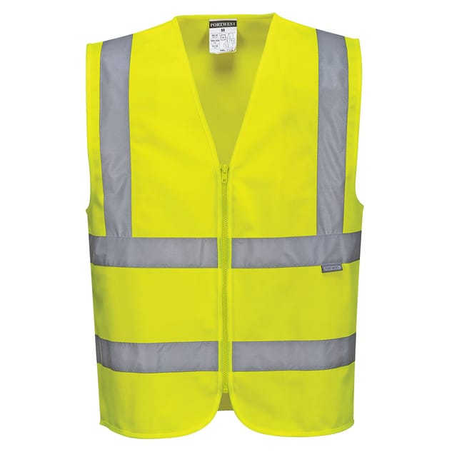 Hi-Vis Warnweste mit Reißverschluss Gelb S