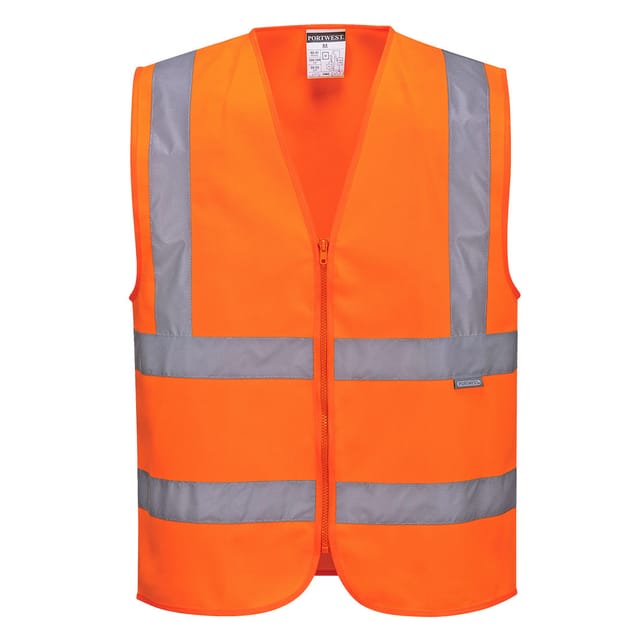 Warnweste mit Reißverschluss Orange XL