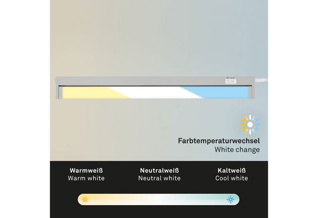 Led Unterbaulampe Küchenlampe 54,5cm cct schwenkbar 6,5W silber Brilo ner