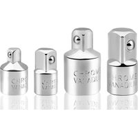 Fliti Cr-v Steckschlüsseladapter, 4 Stück, 1/2", 3/8", 1/4", Edelstahl, Autoreparatur
