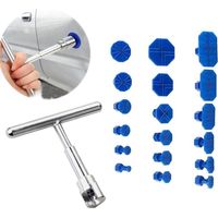 Fliti 18-teiliges Dellenreparaturset, Karosserie-dellenreparaturwerkzeug, T-förmiger Metallabzieher, Mit Heißkleber