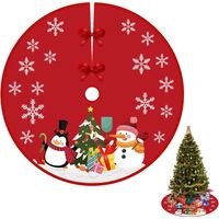 Fliti Weihnachtsbaumdecke 90 Cm, Roter Samt, Tiermuster, Winterdekoration, Festlicher Weihnachtsbaum, Weich, Wiederverwendbar