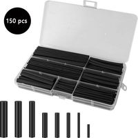 Fliti 150-teiliges Schrumpfschlauch-set – Durchmesser 2 Bis 13 Mm – Schrumpfverhältnis 2:1 – Schwarz – Elektrische Und Wasserelektrische Isolierung