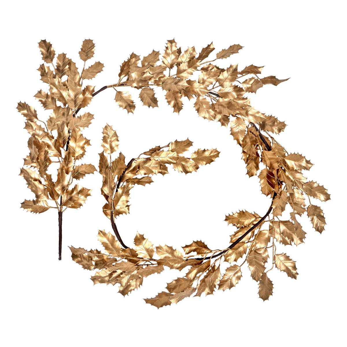 Gdn Metalise Stechpalme Gold 180cm - Feeric Lights & Christmas