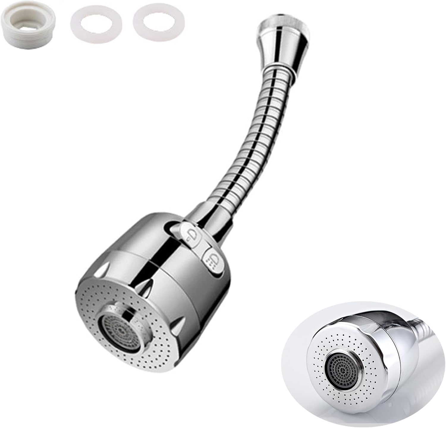 16,5 Cm Verlängerte Küchenarmatur, 360° Drehbar, Zweimodus-armatur Für Küche Und Bad, Zubehör Für Küchenspülenarmaturen, Verstellbarer Reglerkopf