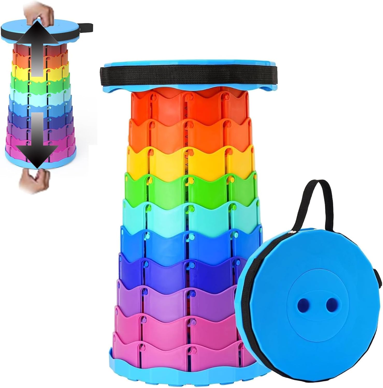 Tragbarer Klapphocker, Verstellbarer, Teleskopierbarer Campinghocker, Mini-teleskop-klappstuhl, Tragbarer Outdoor-klappstuhl Zum Angeln Und Grillen
