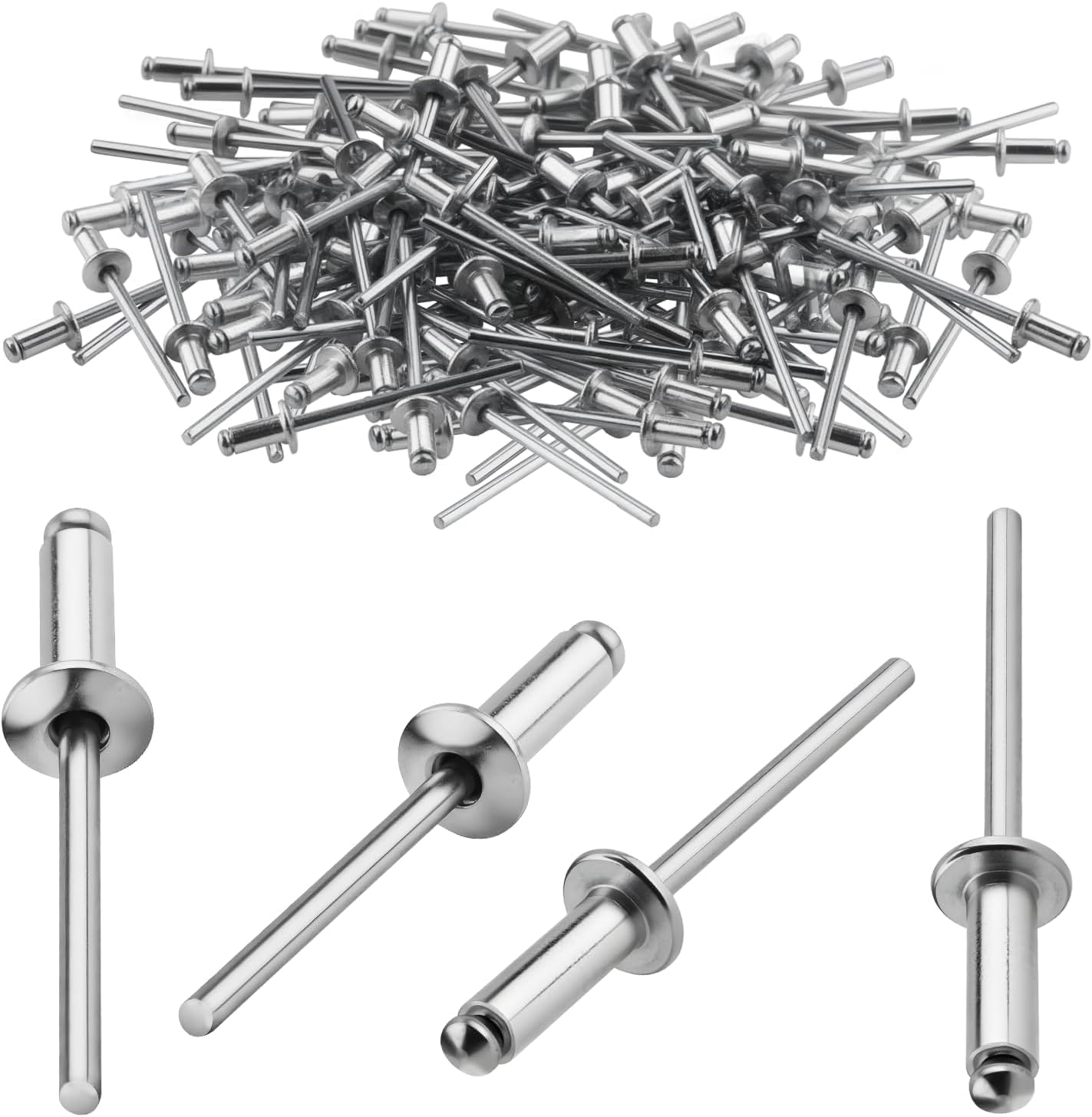 Alu Blindnieten 4x10 Mm Kuppelkopf Popnieten 120 Stück Nieten Silber Mit Offenem Ende Für Metall Holz Kunststoff Möbel Auto Marine Verbindung Und Befestigung