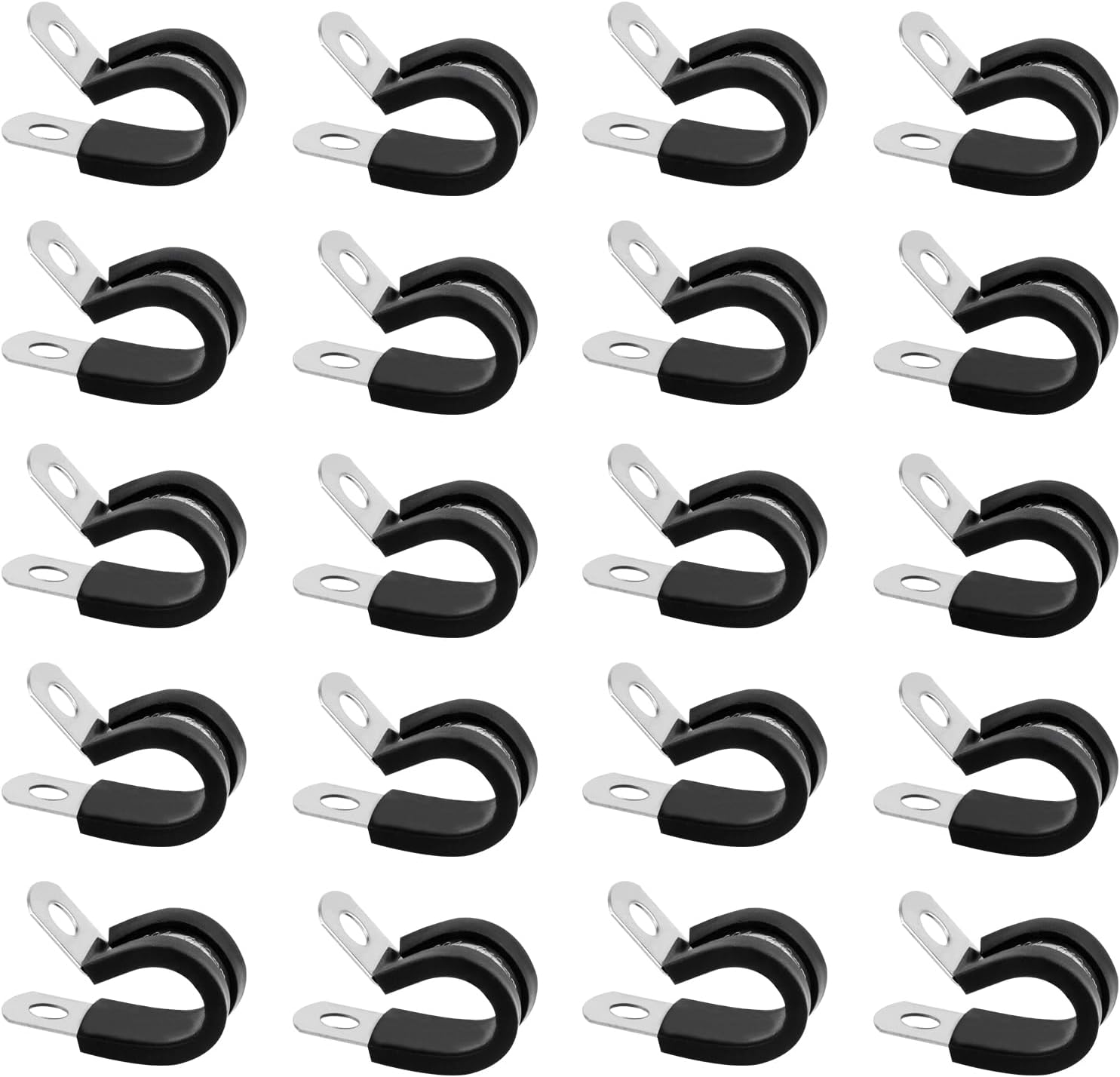 20 Stück Rohrschellen Mit Gummieinlage, Schlauchschellen Edelstahl(10mm) Kabelklemme Gummi P Clips, Metall Schraubrohrschellen Kabelschellen P-clips Gelenkrohrschellen
