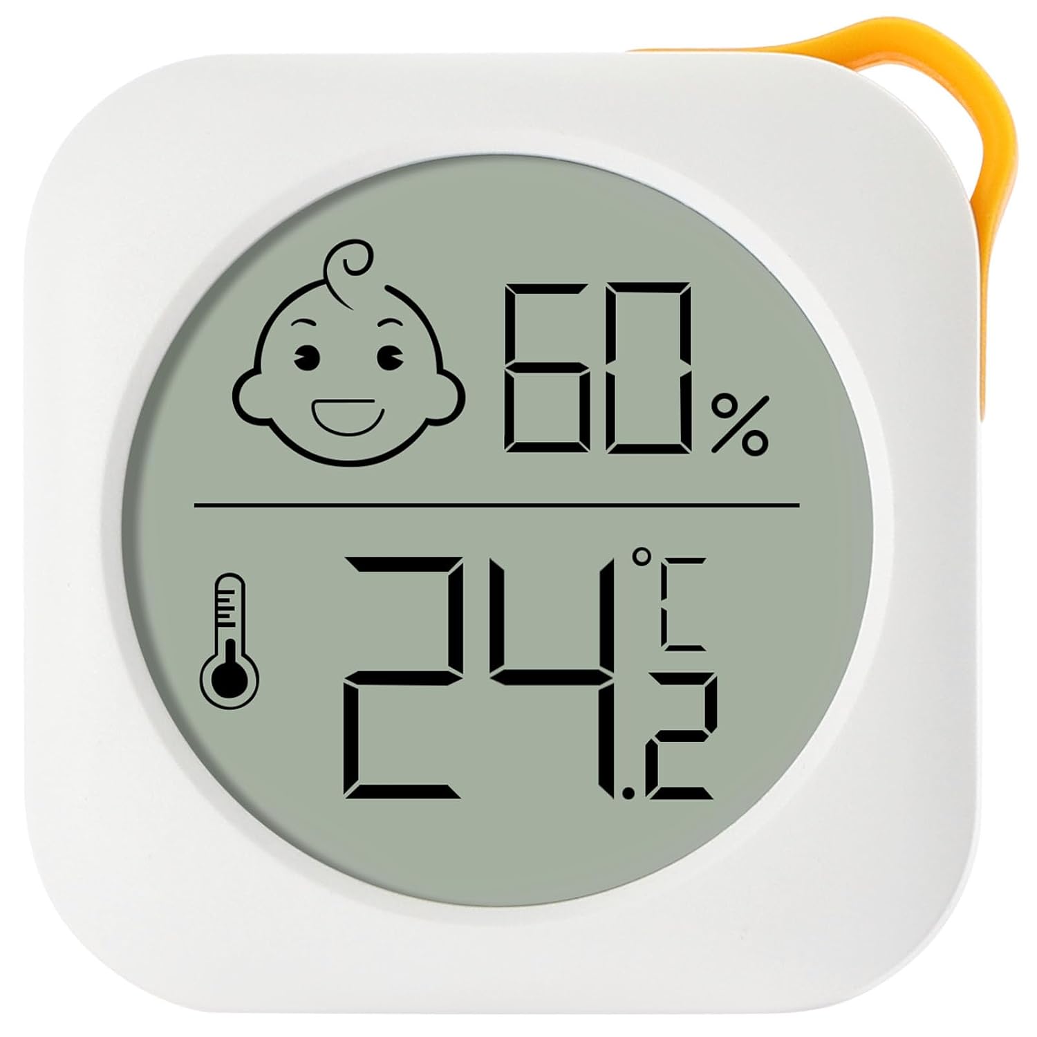 Digitales Mini Thermo-hygrometer, Mini Lcd Thermometer, Weiß Für Raumklimakontrolle Monitor, Mit Smiley-indikator, Für Babyzimmer Seniorenzimmer Arbeitszimmer Weinkeller Usw