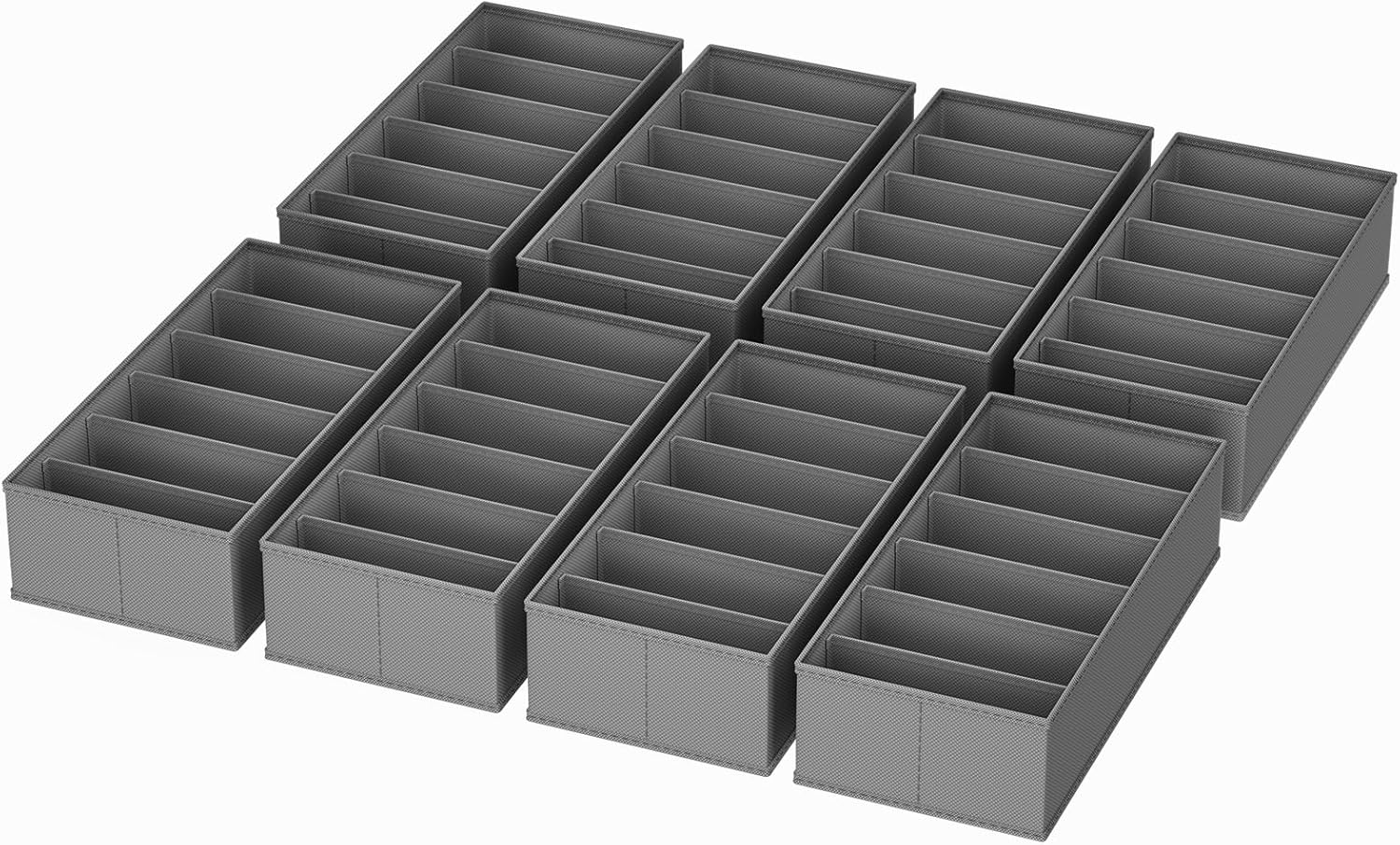 Schubladen Organizer Kleidung Baby - 8er Set Ordnungssystem Kleiderschrank Stoff Unterwäsche Aufbewahrung Drawer Organizer, 30 X 15 X 9 Cm Für Baby Wickelkommode, Socken, Dunkelgrau