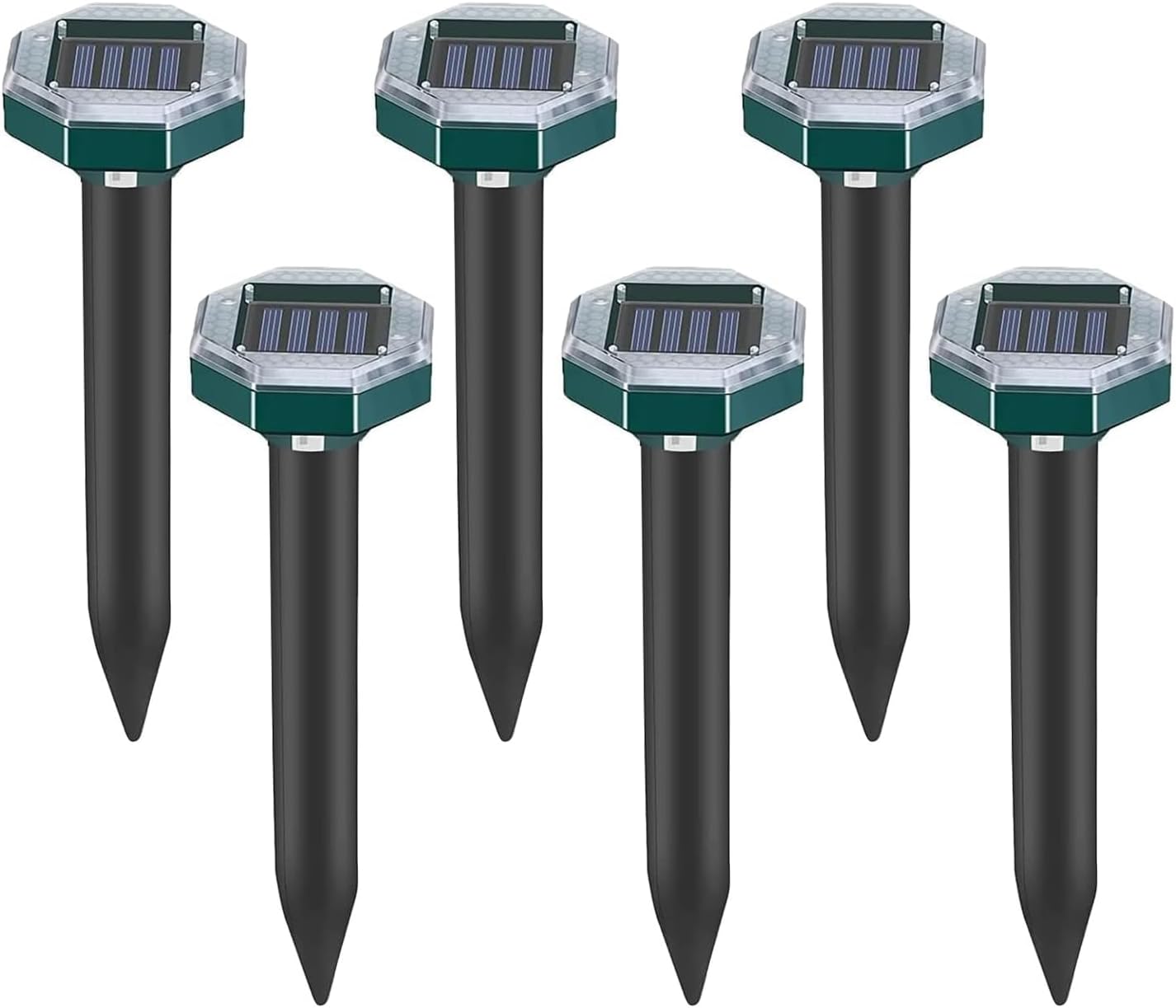 Maulwurf Vertreiber 6 Stück,aufgerüsteter Solar Maulwurfschreck, Maulwurfsvertreiber Solar-ultraschall Wasserdicht Für Vertreiben Wühlmäuse, Gopher, Serpent (6)