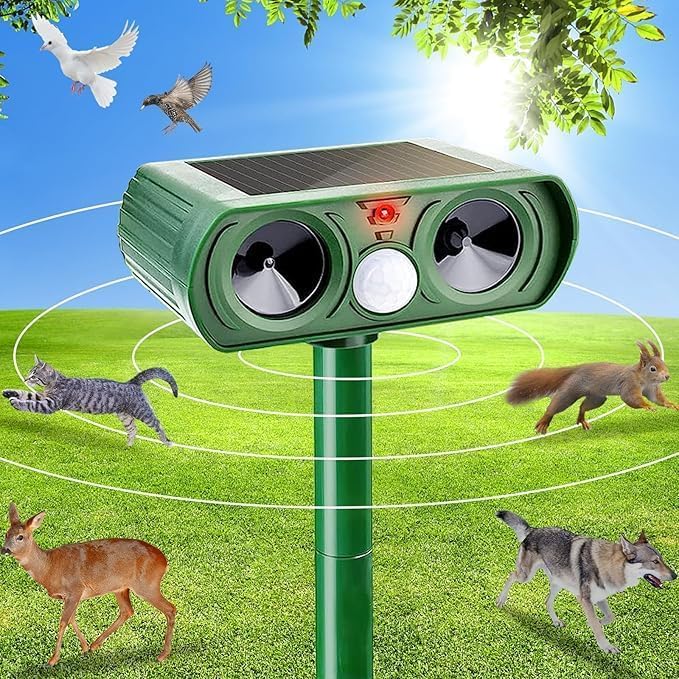 Solar Katzenschreck,ultraschall Tiervertreiber Katzenabwehr,wasserdicht Marderschreck Mit Pir-bewegungssensor Katzenschreck Für Garten,wirksam Gegen Katzen,hunde,marder,und Vögel Schädlineg(grün)