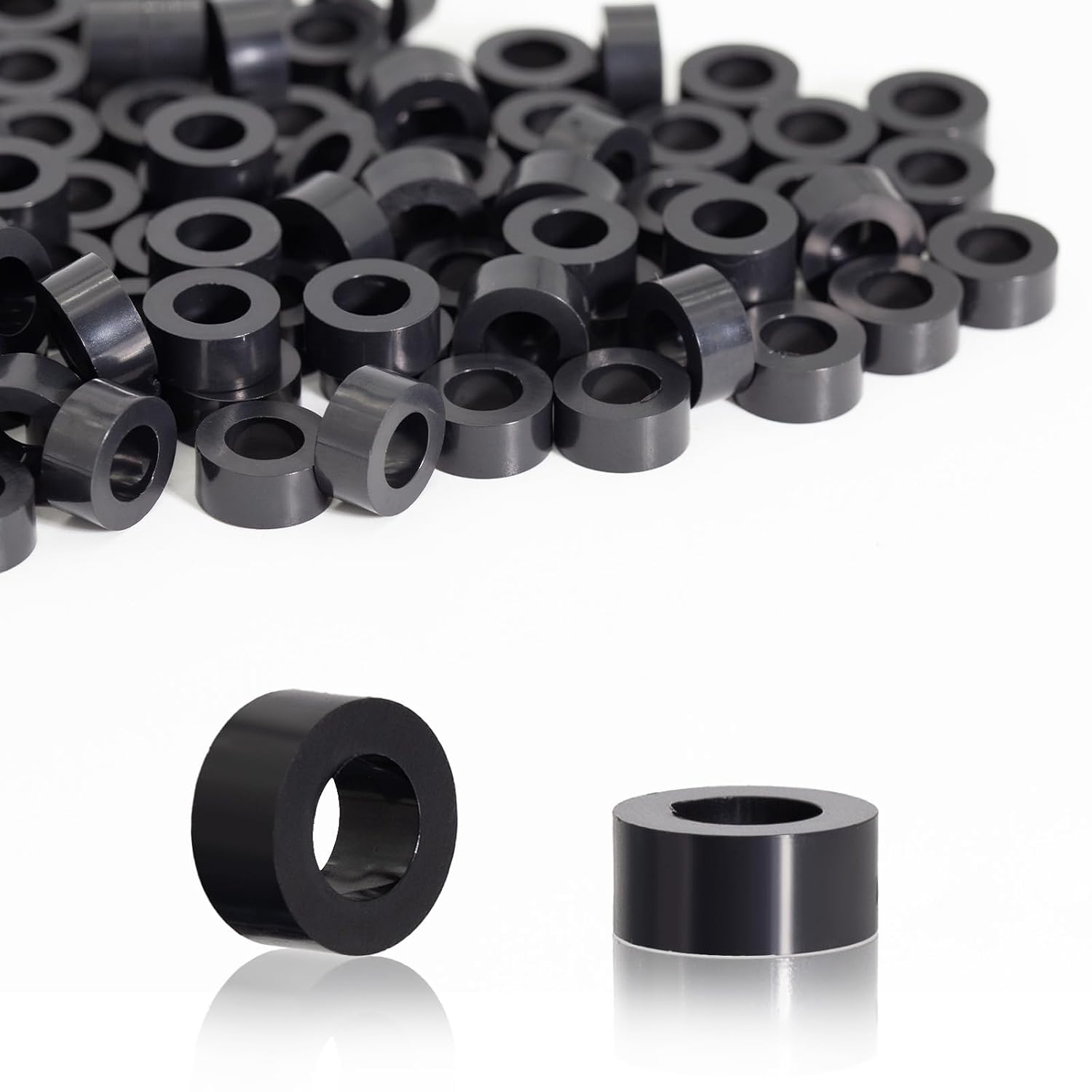 100 Stk Distanzhülsen M6 Abs Abstandshalter Kunststoff (schwarz) Gummi Distanzhülsen Kunststoff Isolierung Distanzscheiben Für M6 Schrauben 12x4 Mm Für Leiterplatten Elektrisch Isolierend