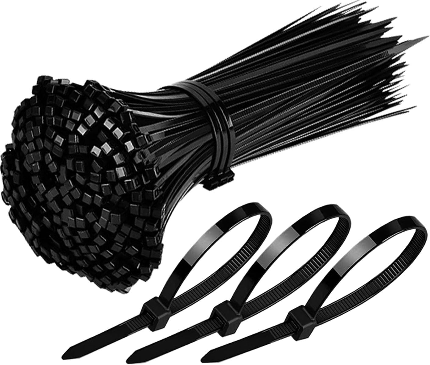 Kabelbinder Schwarz 100mm X 3mm - 200 Stück Uv-beständig, 8.1kg Zugfestigkeit, Selbstsichernd Für Drinnen Und Draußen - Ideal Für Kabelmanagement, Gartenarbeit, Haushalt, Werkstatt, Der Garage