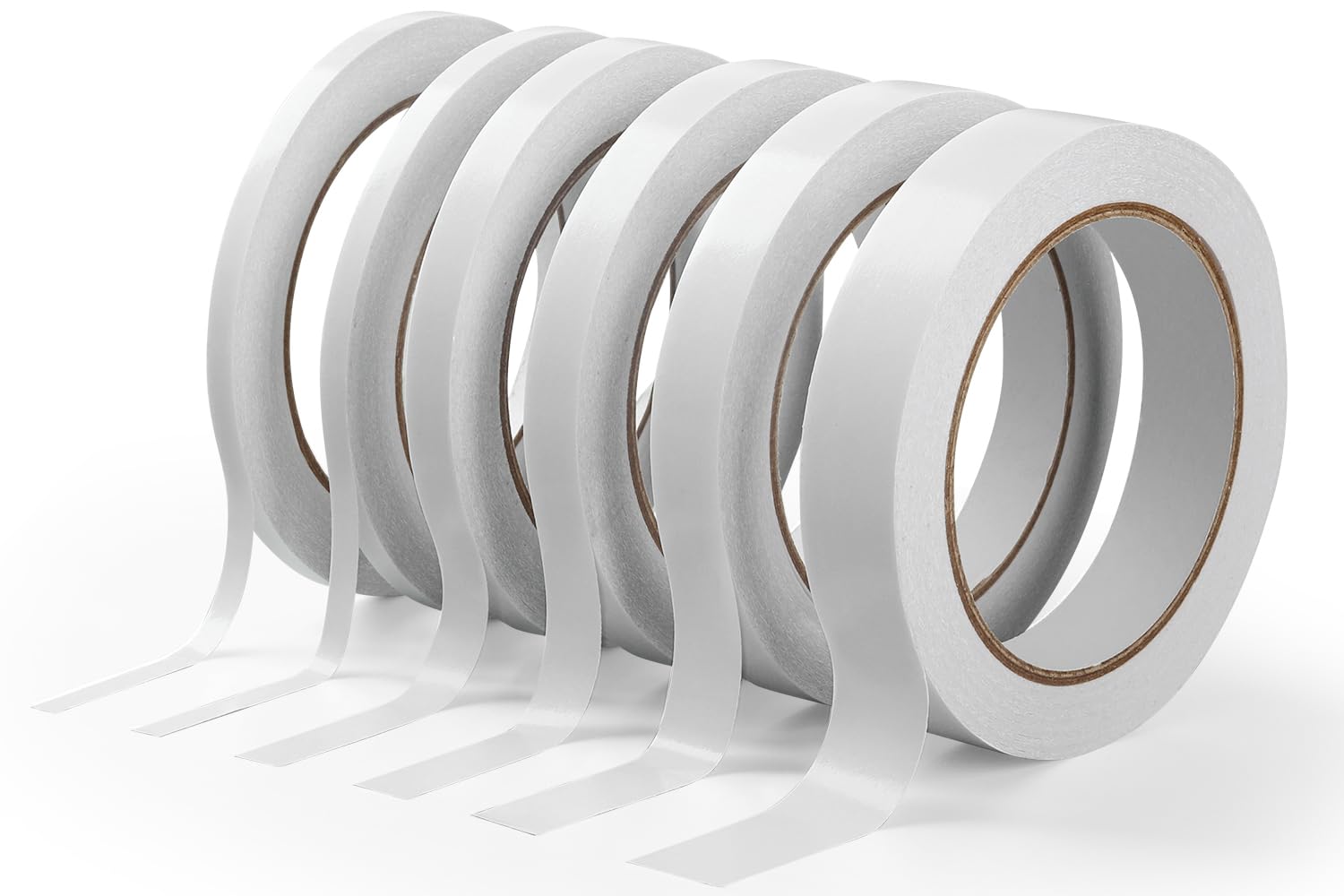 6 Rollen Doppelseitiges Klebeband – Dünn & Klebefest Für Papierbasteln, Karten, Geschenkverpackung Sowie Büro-papierarbeiten Breitenmix: 5/5/10/12/15/20 Mm 6x20m (gesamtlänge 120m)