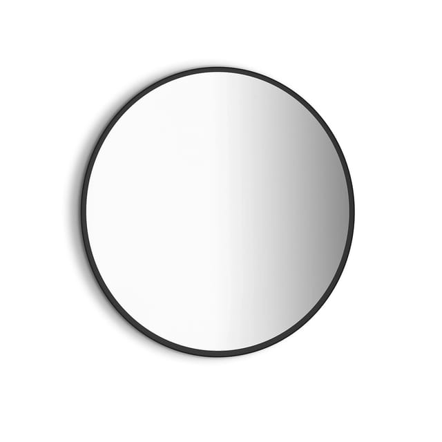 Badezimmerspiegel Zeus mit dekorativer LED-Beleuchtung und schwarzem Rahmen, Durchmesser 80cm, ac 230V 50Hz, 12W, Aluminium und Glas - Emuca
