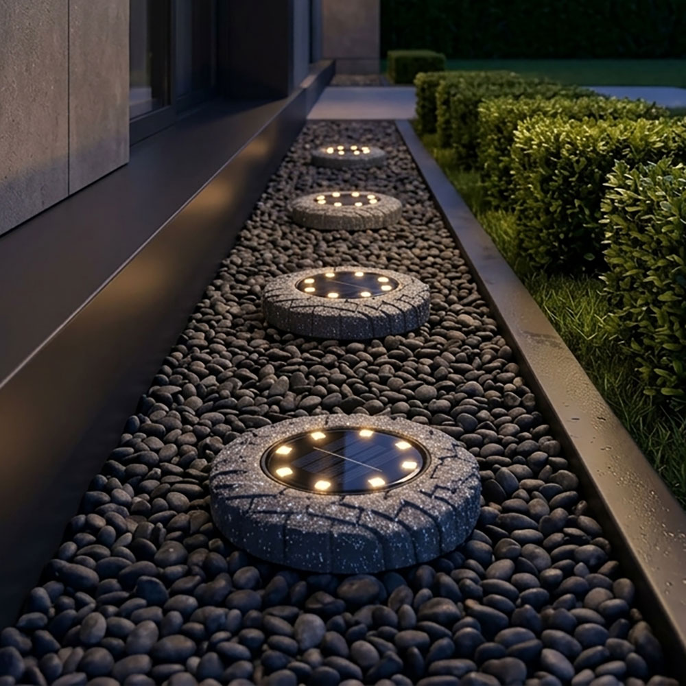 4x Led Solarbodenlampe Außensteckleuchte Gartenleuchte Terrasse Anthrazit D 11cm