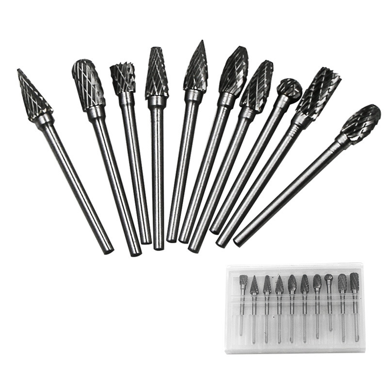10 Stück Hartmetall-fräser, Doppelschnitt-fräser, 6 Mm Kopfdurchmesser, 3 Mm Stange