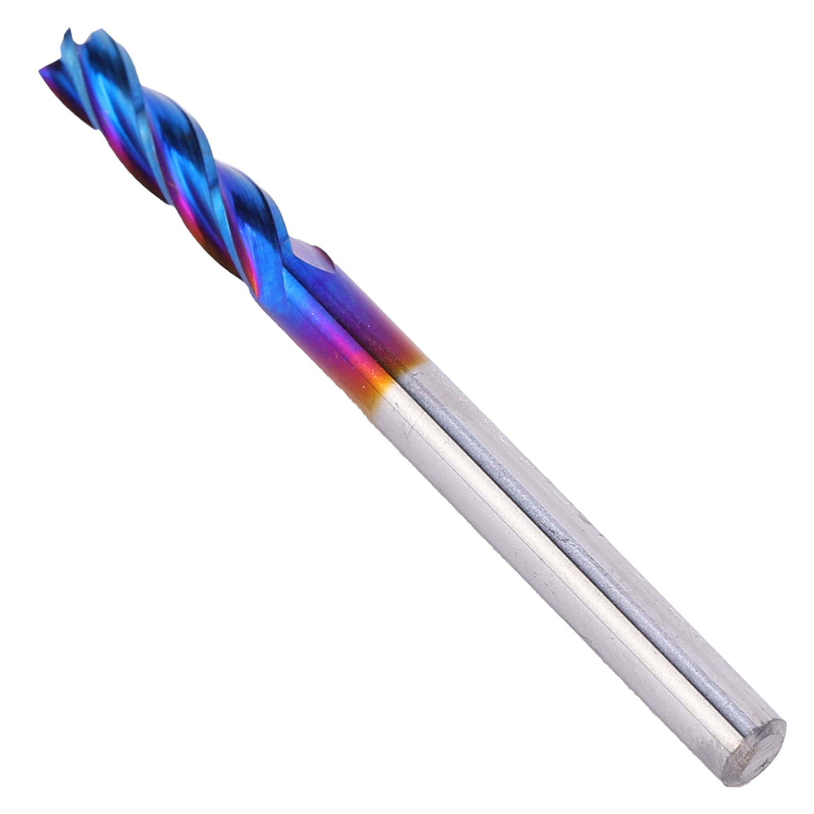 4-schneidiger Schaftfräser Aus Wolframstahl Mit Nanoblue-beschichtung, Cnc-fräser Mit Geradem Griff (3,175 X 3,175 X 12)