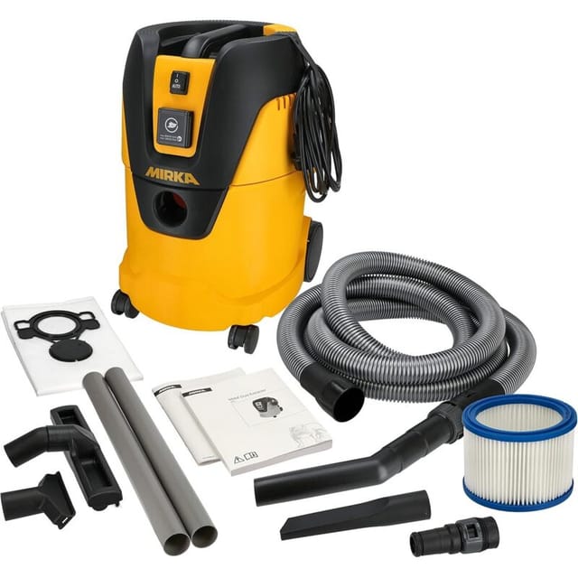 Industriestaubsauger Nass- und Trockensauger 25 Liter / Absaugschlauch / 1000 w Leistung / inkl. Adapter für Schleifmaschinen / Düsenset - Mirka