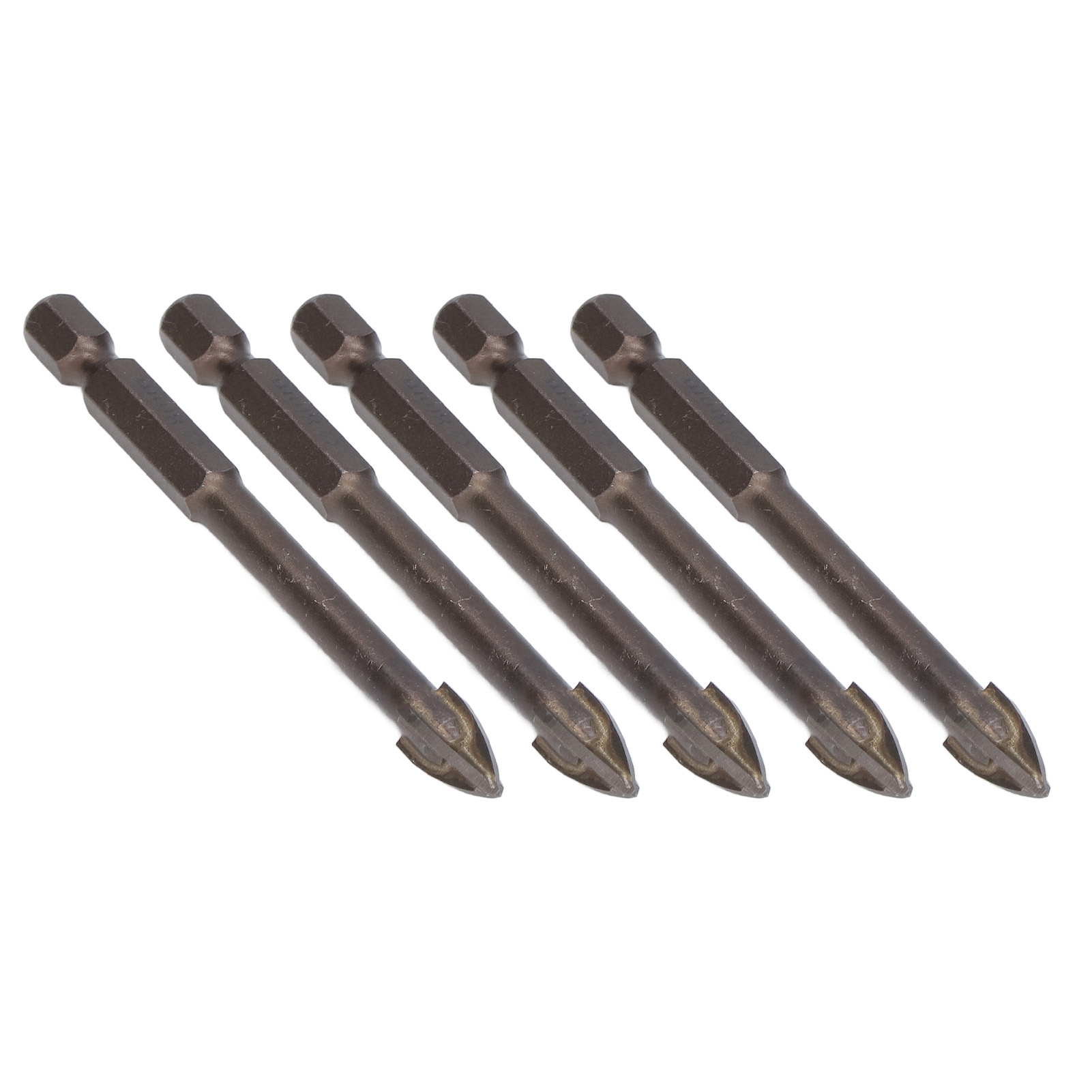 5-teiliges Kreuzbohrer-set, 1/4 Zoll Sechskantschaft, 8 Mm, Für Fliesen, Glas, Keramik Und Beton, Hartmetall.