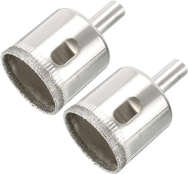 Aougo - 2 Stück Diamant-Kernbohrer-Lochsäge für Keramik, Marmor, Glasfliesen, 30 mm
