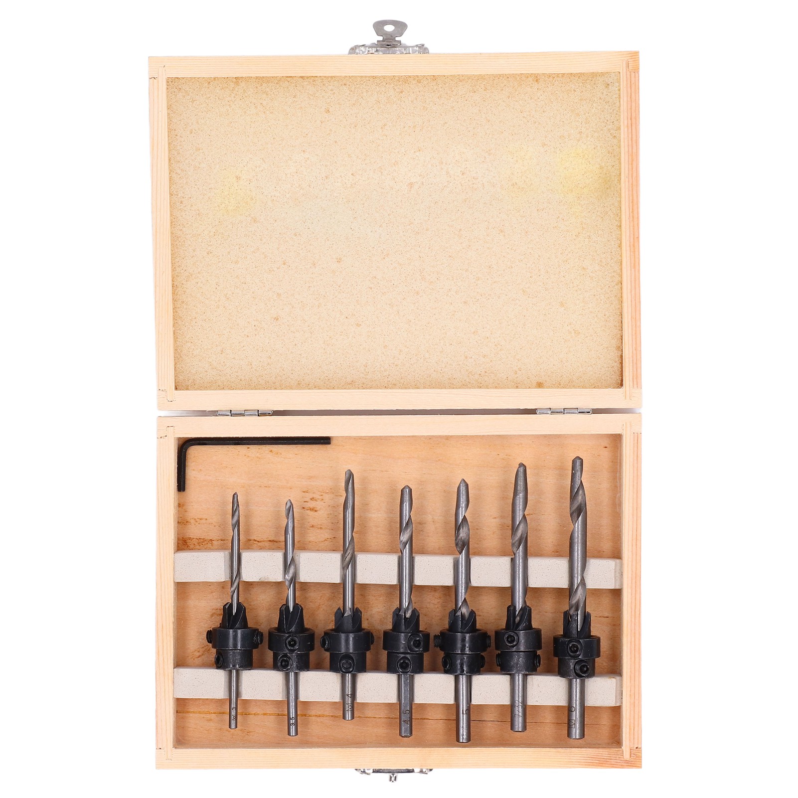 8-teiliges Set Konischer Senkbohrer-schraubensets Aus Hochgeschwindigkeitsstahl Für Holz-pilotbohrungen