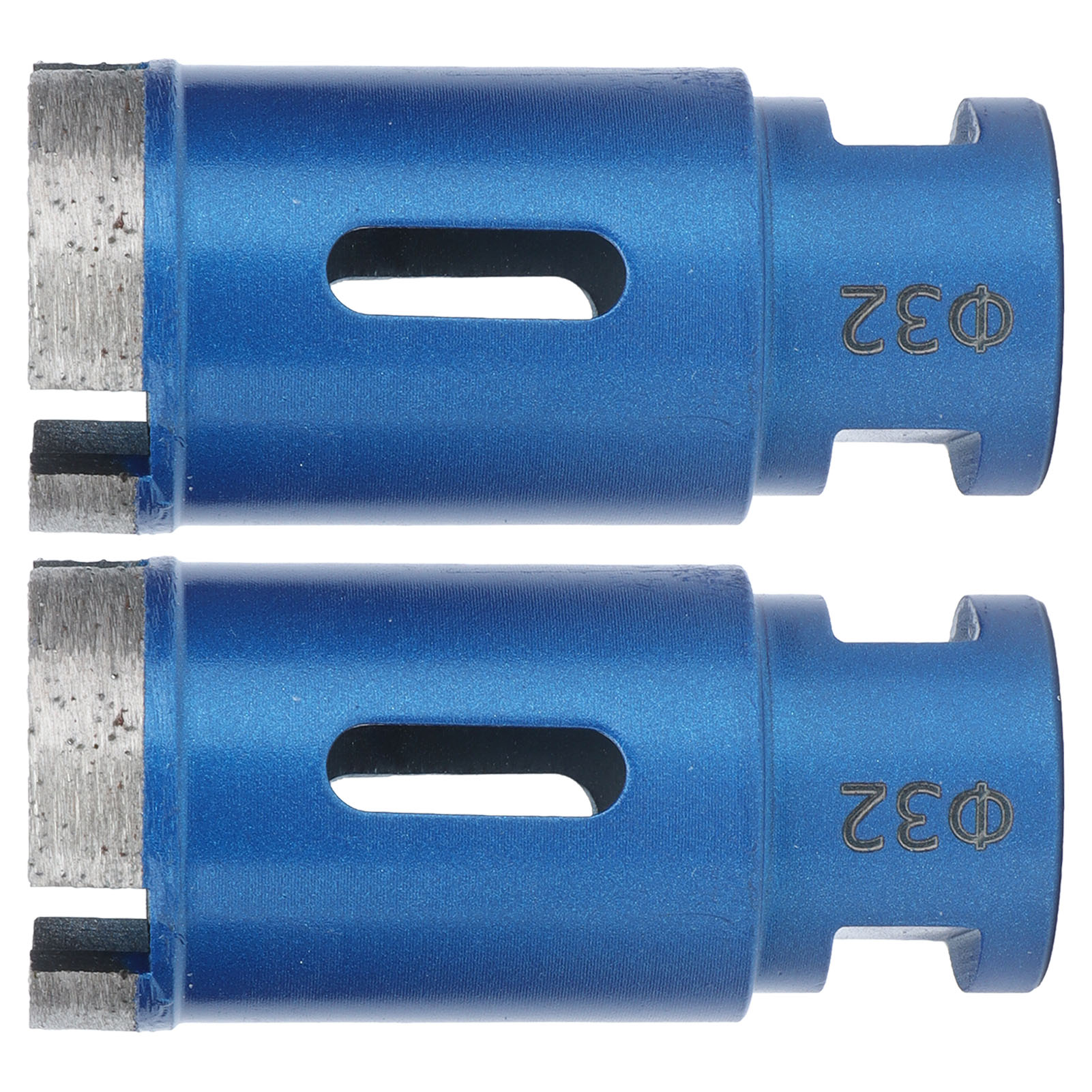 2 Stück Marmorlochöffner 32 Mm, Geschärft, Robust, Blau, Lochsägen Für Marmor, Granit, Keramikfliesen Und Beton