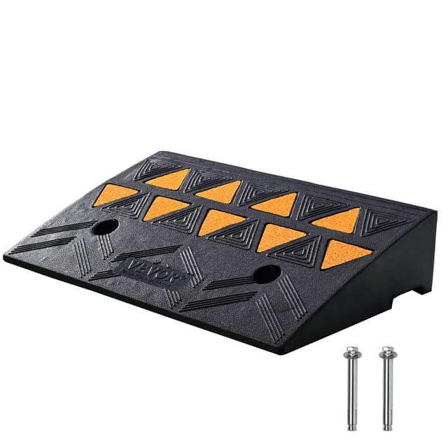 Schwellenrampe Vollgummi Türschwellenrampe Max. Tragfähigkeit Bis Zu 15tonnen Bordsteinrampe 50x30x10,8cm Rollstuhlrampe Auffahrrampe Gummirampe Geeignet Für Unebenen Boden Bordsteinkanten - Vevor