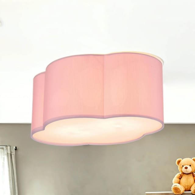 Wolkenlampe Rosa B: 41 cm Stoff 3x E27 Deckenleuchte Kinderzimmer