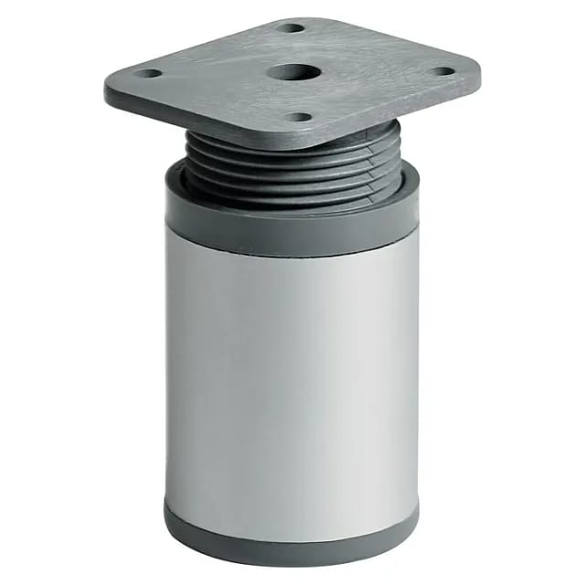 Hettich - Möbelfuss Design 4,0 x 6,0 - 7,5 cm Aluminium-Optik - 1 Stück Möbelfuß