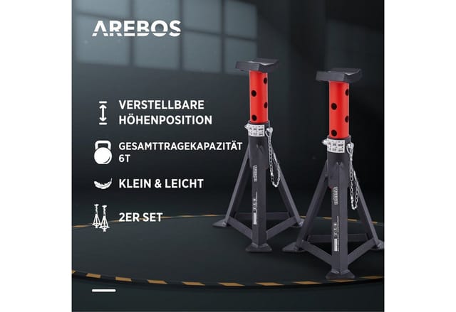 Arebos - Unterstellbock Abstellb�cke Wagenheber Abst�tzbock 2 St�ck kfz pkw je 3T