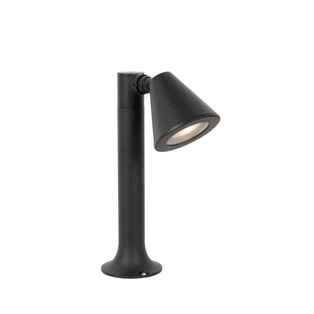 Qazqa - Moderner Außenpfosten schwarz 30 cm IP44 verstellbar - Ciara