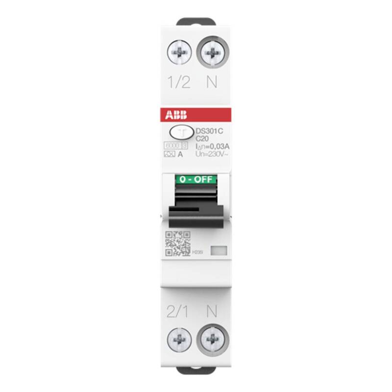 [neuwertig] B-ware Abb Fi-schutzschalter Leitungsschutzschalter 20a 0.03a 6ka C Ip20 Für Haushalt