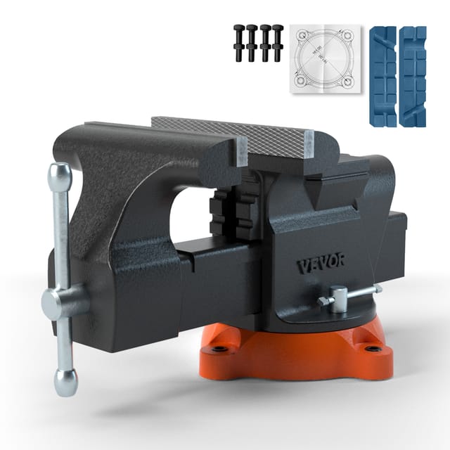 15,2cm Schraubstock 360° Drehbar Sphäroguss Werkbankschraubstock 7,3x8cm Amboss Schraubstock 15cm Backenöffnung Parallelschraubstock U-förmige Führungsstange Zum Schärfen Schleifen Schneiden - Vevor