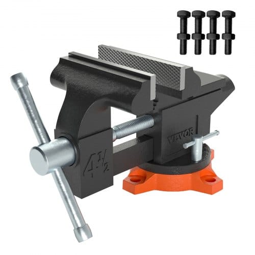 Mophorn - Vevor 11,5cm Schraubstock 240° Drehbar Sphäroguss Werkbankschraubstock 1,5-4,5cm Rohrspanndurchmesser Schraubstock 8,5 Cm Backenöffnung Parallelschraubstock Ideal Zum Schärfen Schleifen Schneiden Usw.