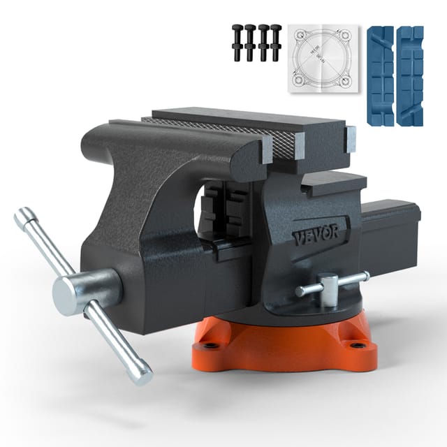 16,7cm Schraubstock 360° Drehbar Sphäroguss Werkbankschraubstock 7,2x7,7cm Amboss Schraubstock 16,5-23,5 Backenöffnung Parallelschraubstock Zwei-wege-backen Zum Schärfen Schleifen Schneiden - Vevor