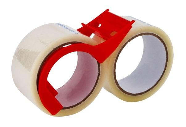 Trendline - Packband-Set transparent 48 mm x 50 m 2 Stück mit Abroller Packband
