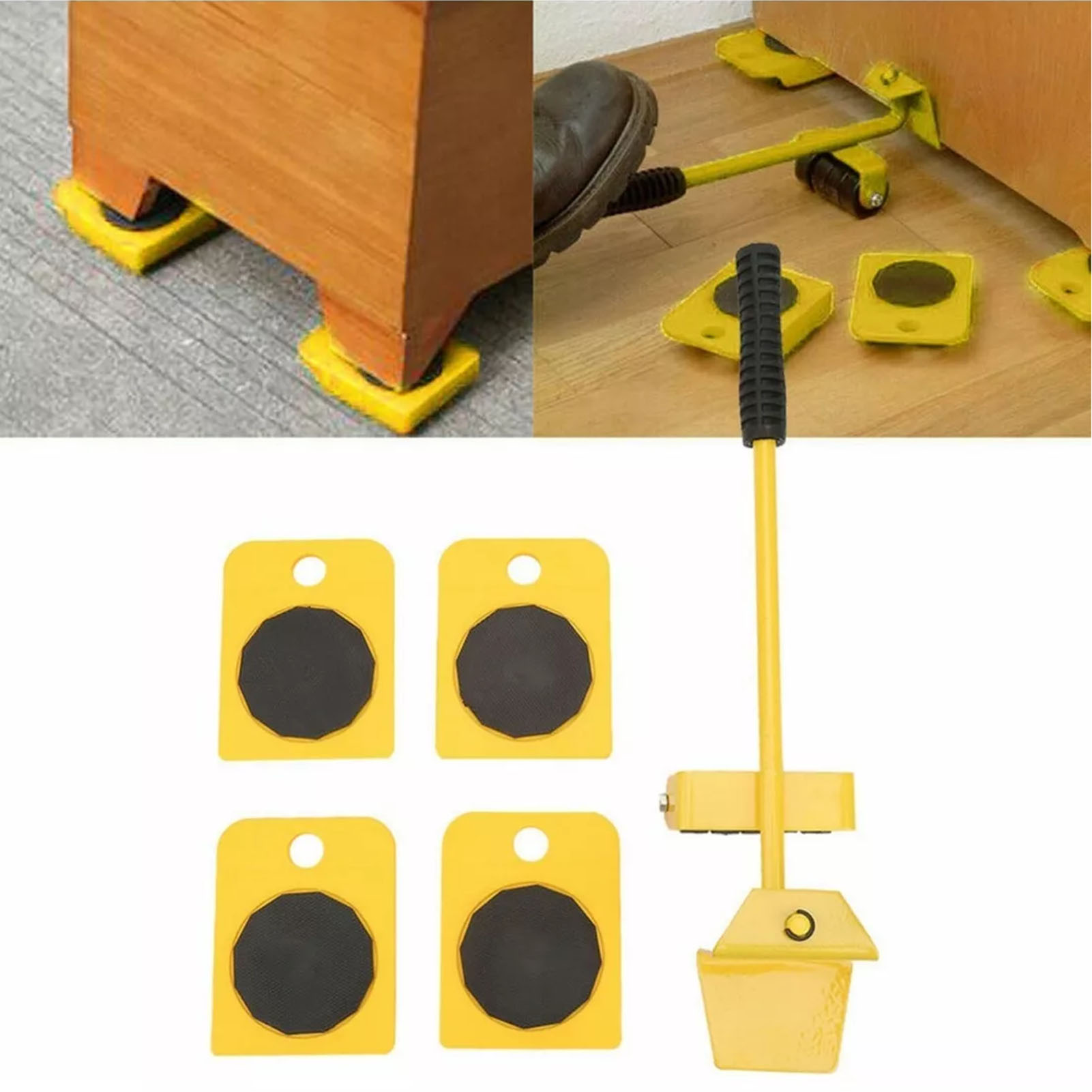 Möbelumzugsset, 200 Kg Tragkraft, 4 Rollen, Gleitschienen, Schwerlast-umzugswerkzeuge