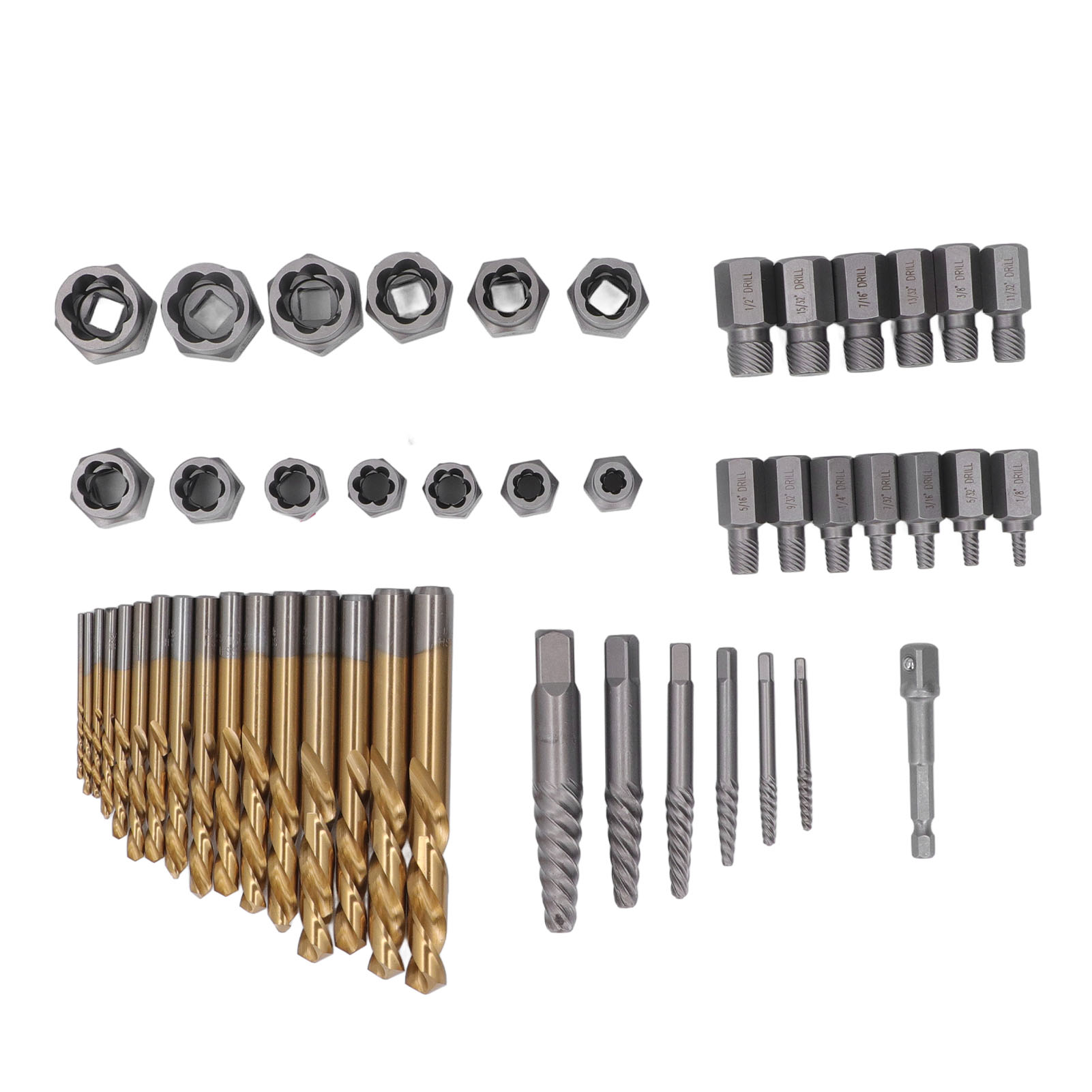 Set Mit 49 Ausdrehern Für Abgebrochene Schrauben Aus Chrom-vanadium-stahl, Bohrer Zum Entfernen Beschädigter Schrauben, Aufbewahrungskoffer Inklusive.