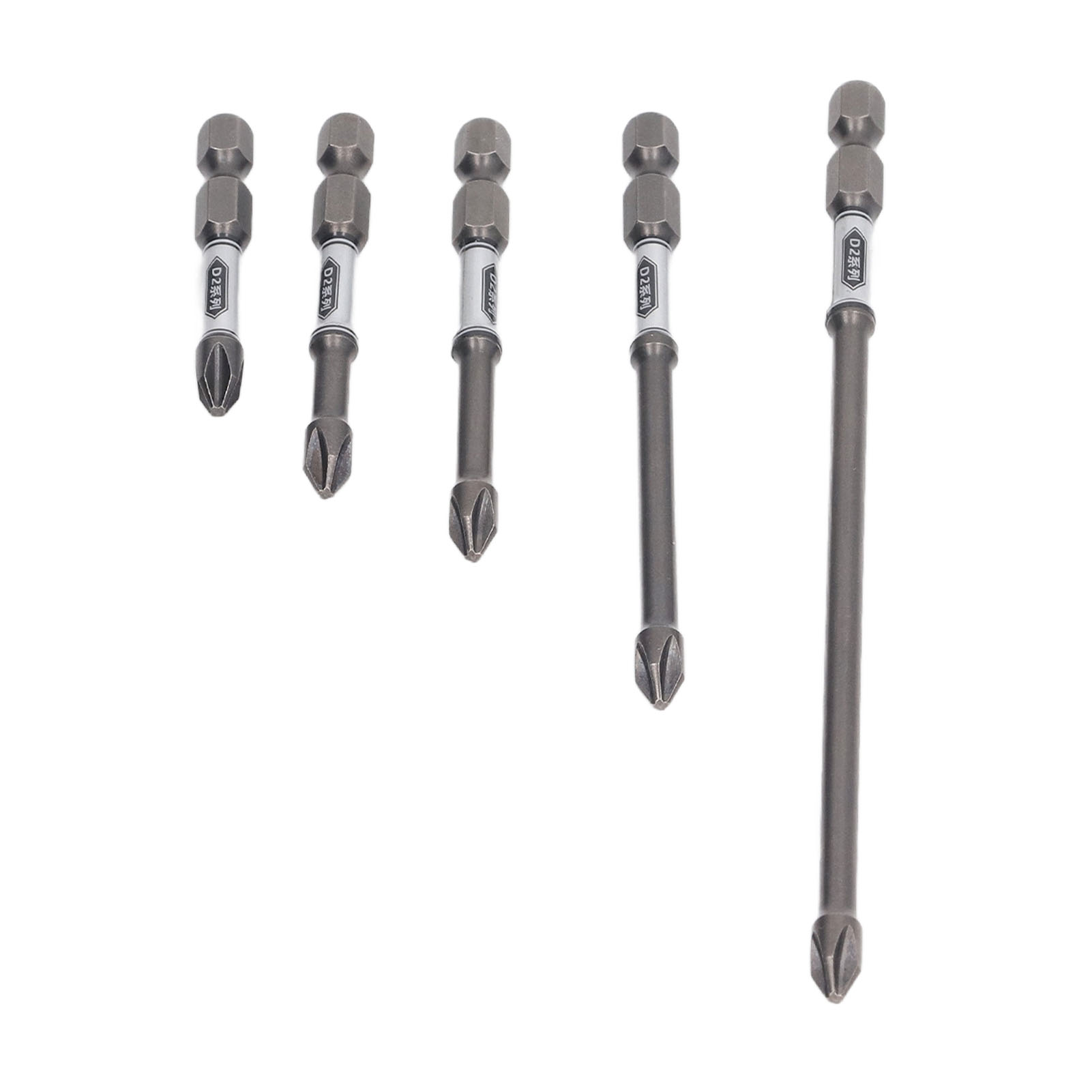 Set Mit 5 S2-stahl-schraubendreherbits, Rutschfest, Magnetisch, Lang, Für Schlagbohrschrauber/schlagschrauber