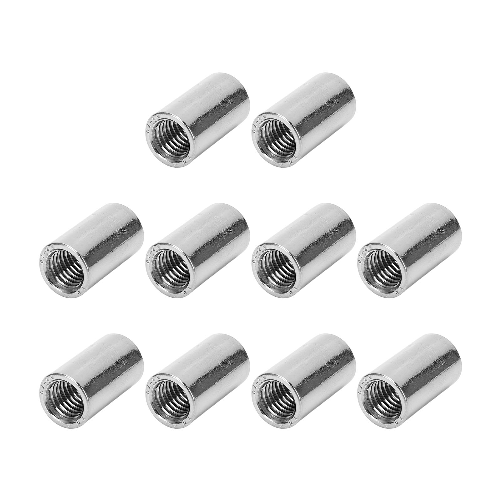 M10-rundverbindungsmuttern, 10er-packung, Edelstahl, Innengewinde, Befestigungsverbinder Für Wartungs- Und Reparaturarbeiten
