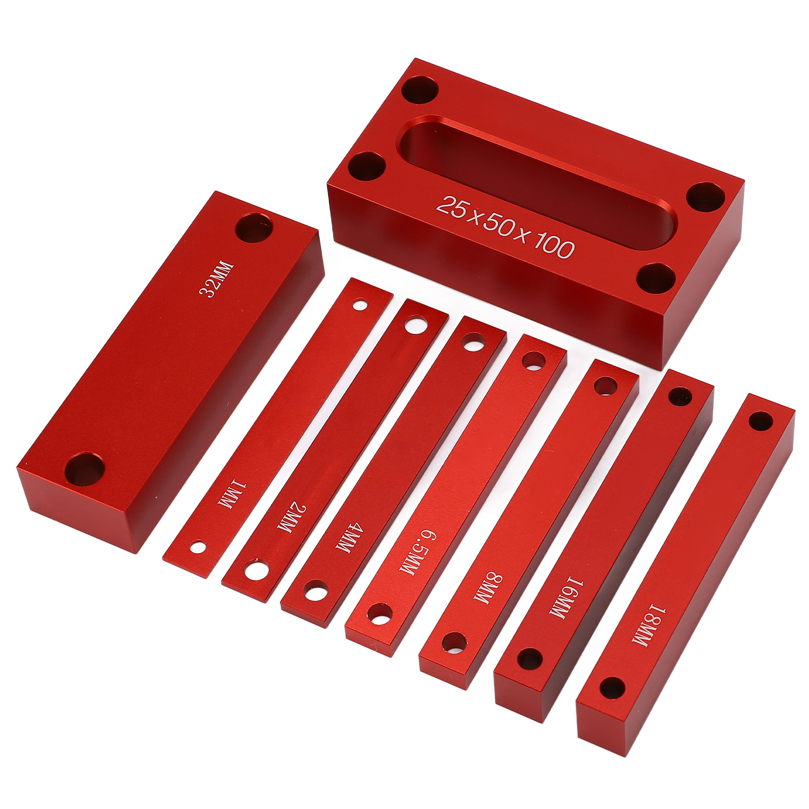 Satz Aus 9 Unterlegscheiben Aus Aluminiumlegierung Zur Höhenverstellung, Messleisten Für Fräsmaschinen Und Tischkreissägen.