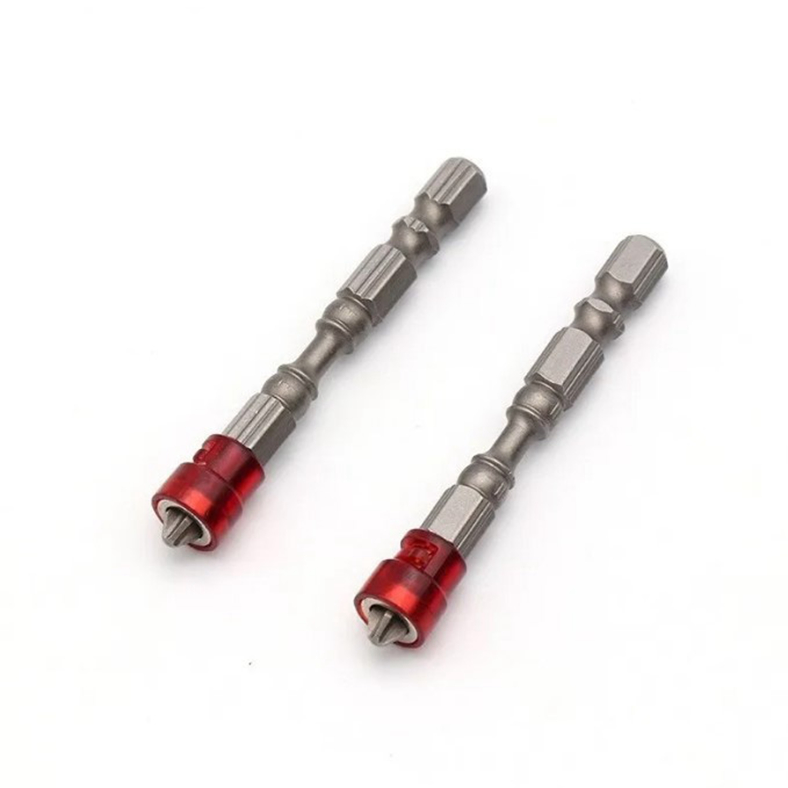 Set Mit 10 65-mm-schraubendreherbits Mit Starken Magneten, Rutschfestem Griff, Kreuzschlitz, Rot