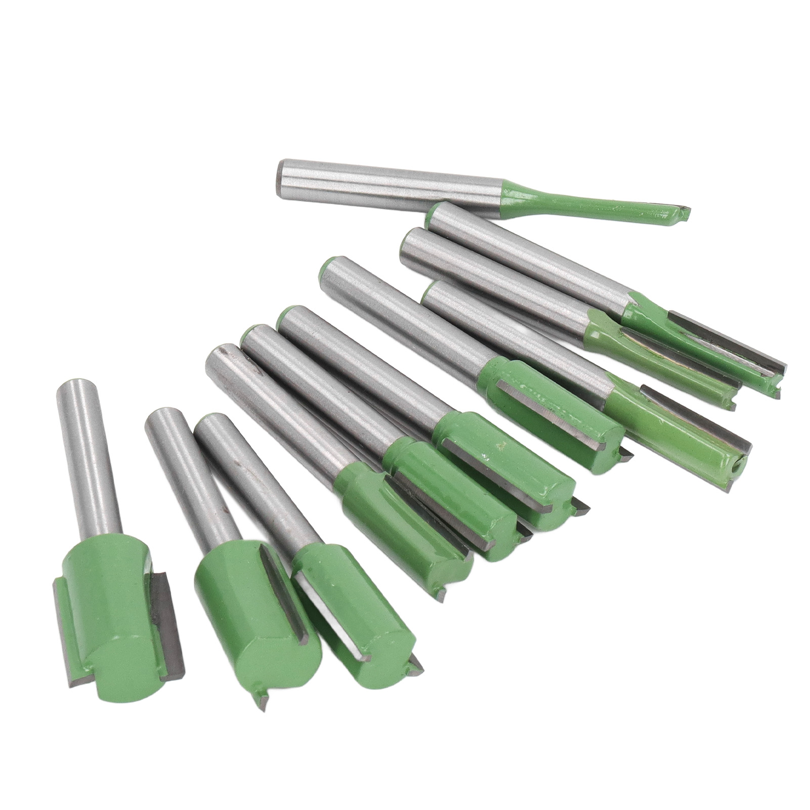 Set Mit 11 6-mm-hartmetall-fräsern, Einfach Und Doppelt Gerade Geschnitten, Zum Bündigen Trimmen Und Schnitzen