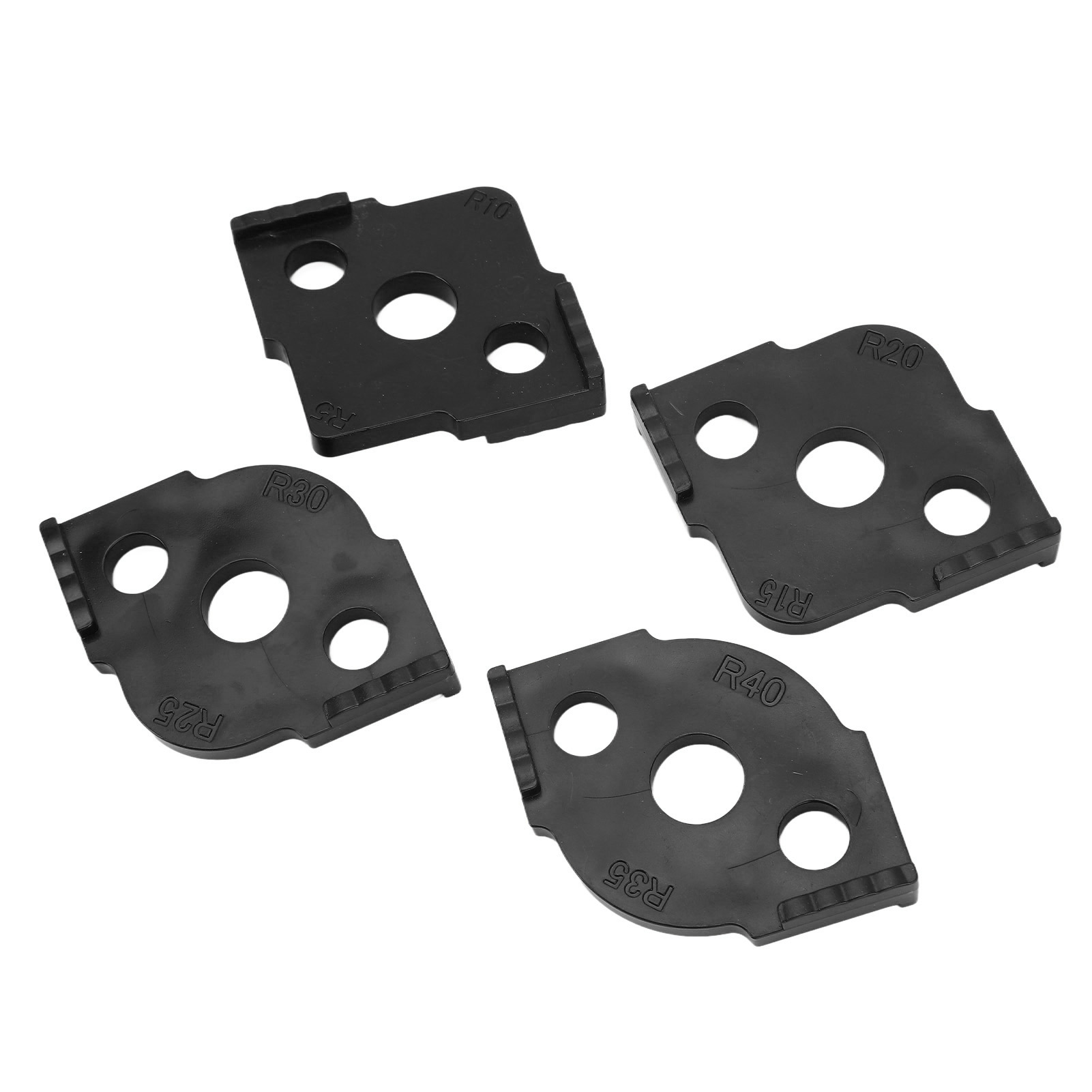 4 Frässchablonen Für Abgerundete Ecken (r), Schwarze Abs-frässchablone, Eckenfräsführung, Eckenpositionierer, Holzbearbeitungswerkzeug, 4er-set