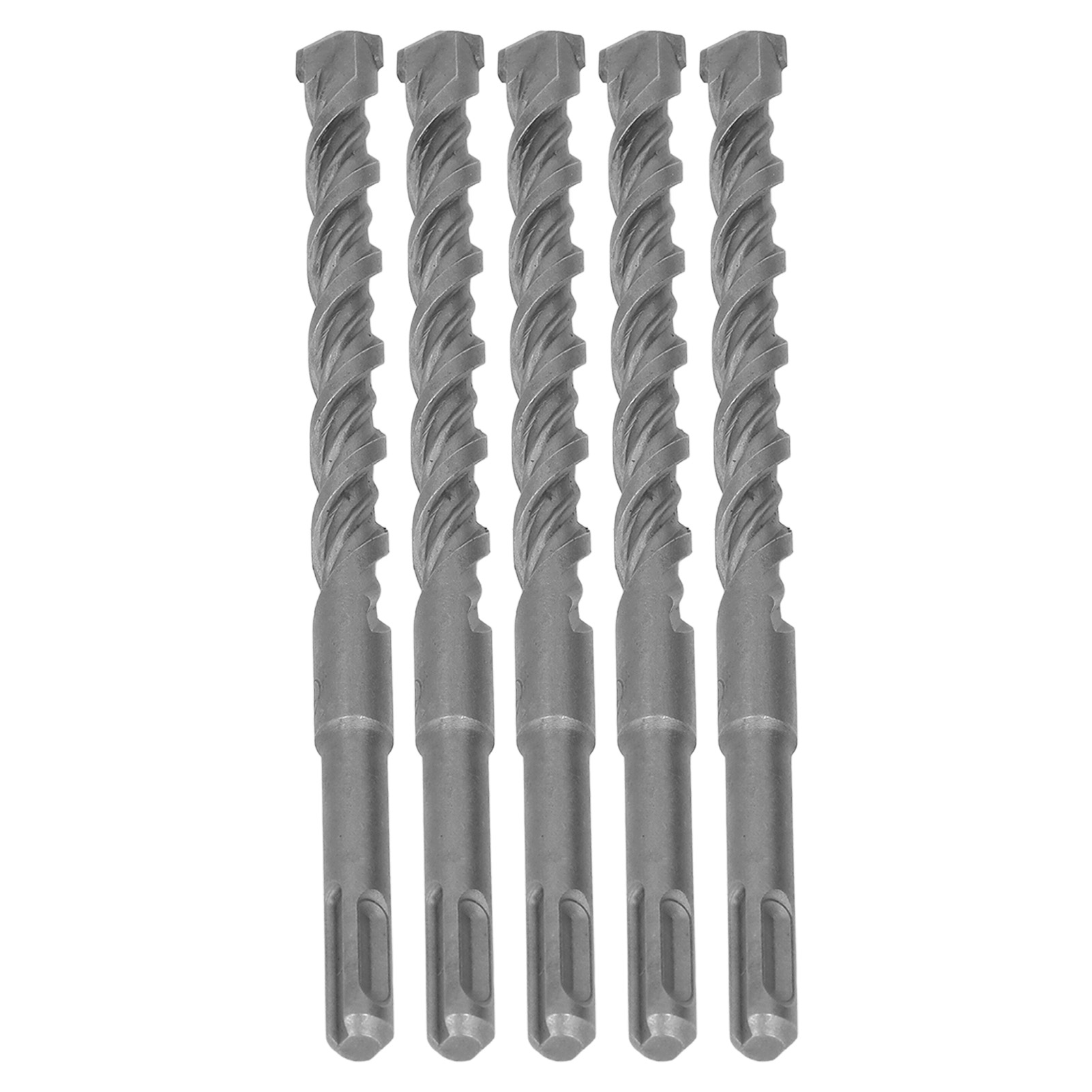 14 Mm 210 Mm Hartmetall-betonbohrer, 5 Stück, Doppelspiral-bohrhammer-meißelbohrer, Sds-bohrer Für Ziegel Und Beton, Erhöhte Lebensdauer.