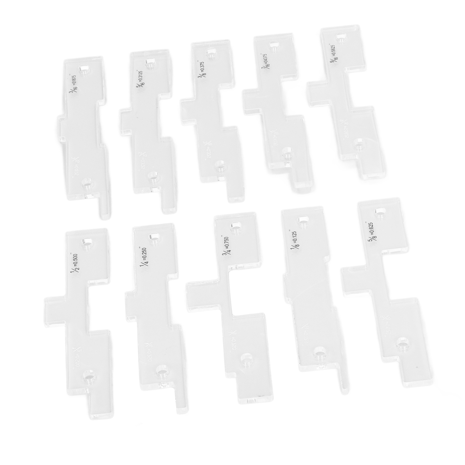 Set Mit 10 Transparenten Acryl-einstellleisten Für Frästische, Präzisionskalibrierungsblöcke Für Die Holzbearbeitung.
