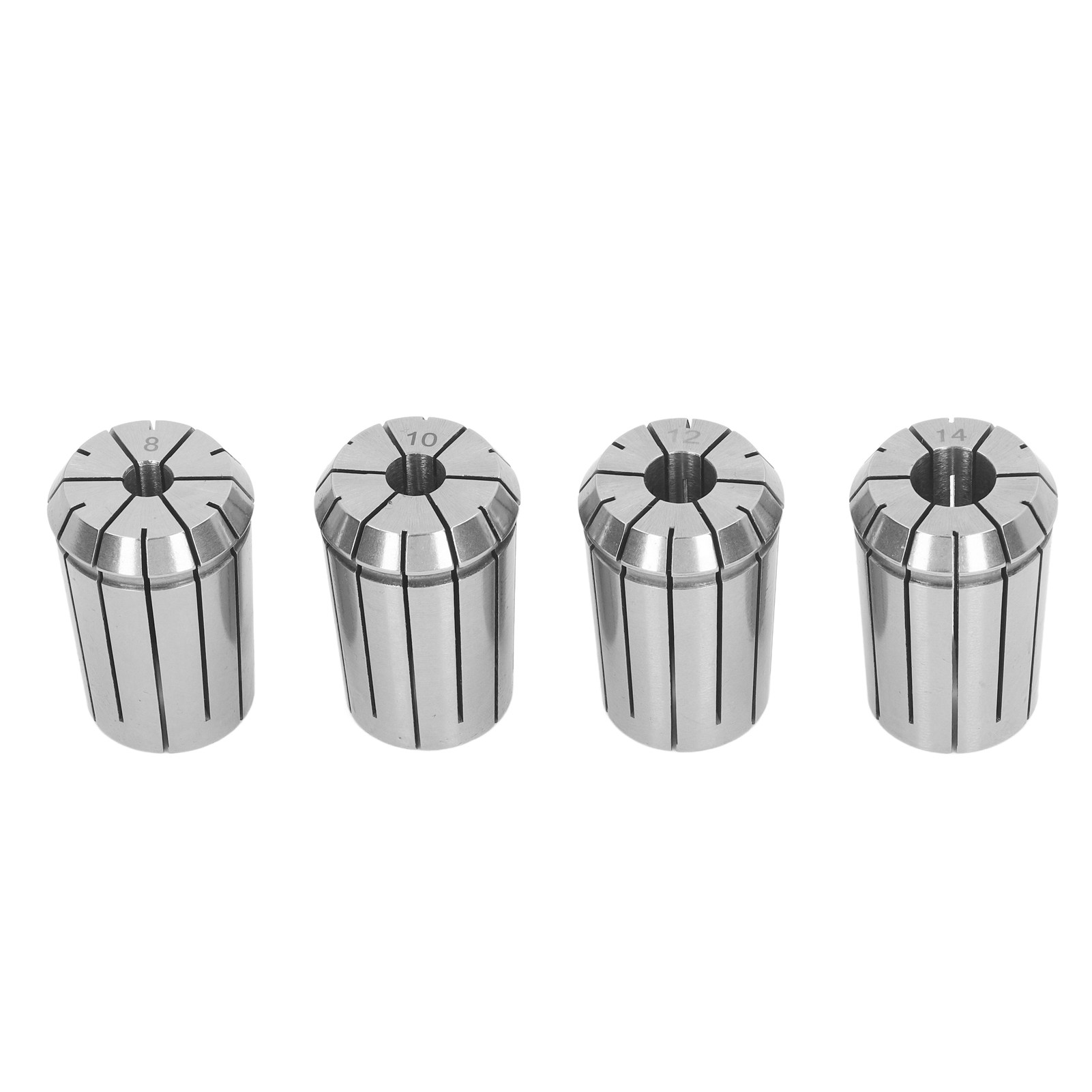 4-teiliges Spannzangenfutter, Ø 8-10-12-14 Mm, Federstahl, Für Cnc-fräs- Und Drehmaschinen, Mit Spannschlüssel.